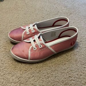 Fred Perry Red Striped Sneakers